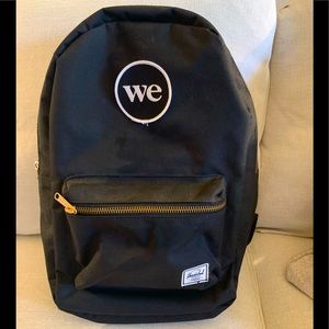 Black Hershel backpack with gold zipper